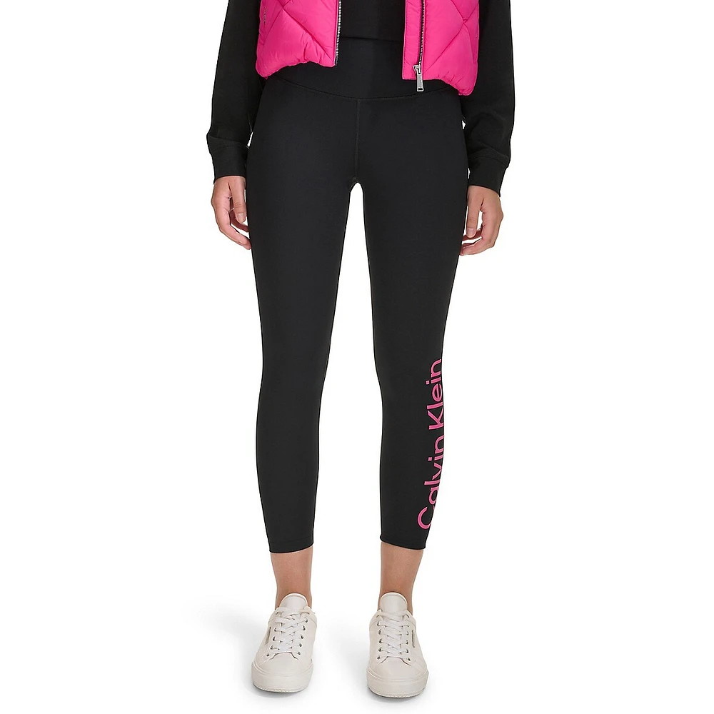 High-Waist Logo Ankle Leggings