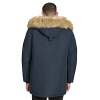 Parka en faille Arctic à bordure fausse fourrure