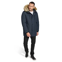 Parka en faille Arctic à bordure fausse fourrure
