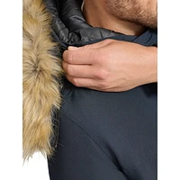 Parka en faille Arctic à bordure fausse fourrure