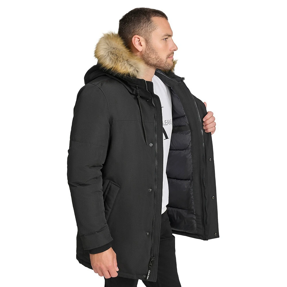 Faux Fur-Trim Arctic Faille Parka