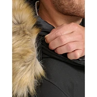 Faux Fur-Trim Arctic Faille Parka