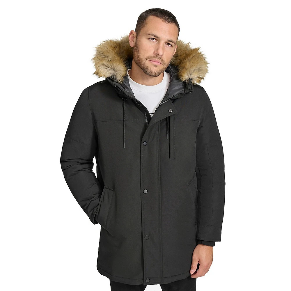 Faux Fur-Trim Arctic Faille Parka