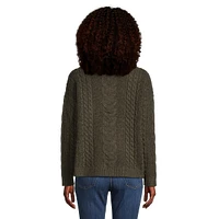 Cable-Knit Mock-Neck Sweater