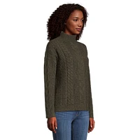 Cable-Knit Mock-Neck Sweater