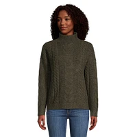 Cable-Knit Mock-Neck Sweater