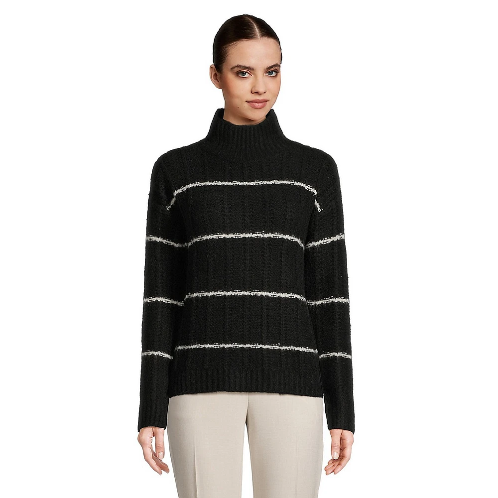 Striped Mockneck Sweater