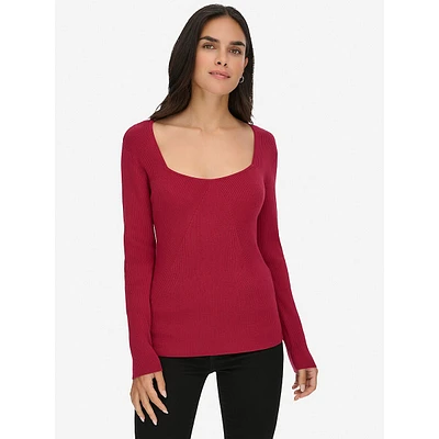 Scoopneck Rib-Knit Top