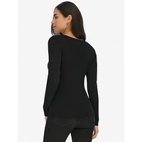 Scoopneck Rib-Knit Top