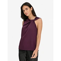 Knotted Sleeveless Blouse