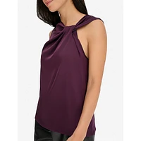 Knotted Sleeveless Blouse