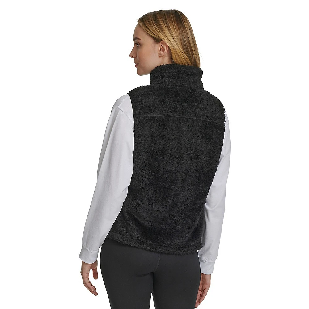 Zip-Front Faux Shearling Vest