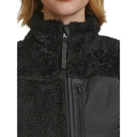 Zip-Front Faux Shearling Vest