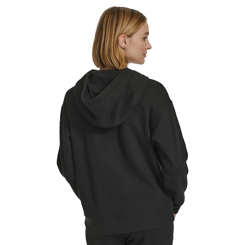 Eco-Fleece Logo-Stripe Zip-Front Hoodie