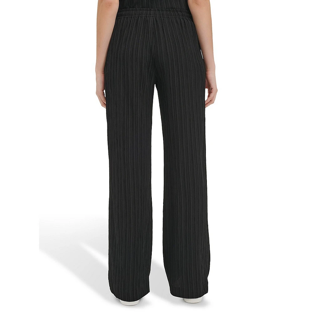 Pantalon à enfiler froissé