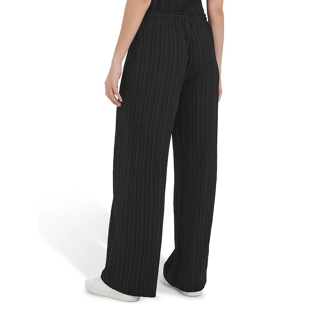 Pantalon à enfiler froissé