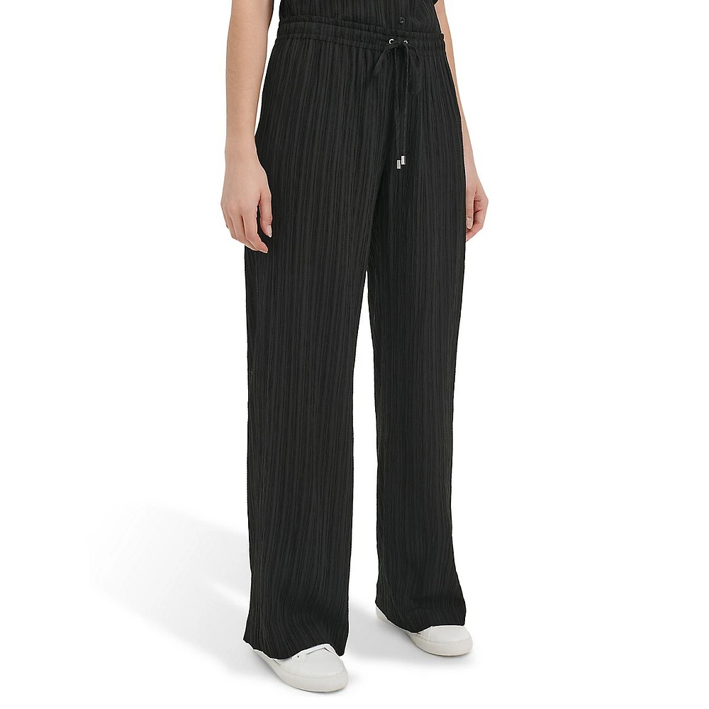 Pantalon à enfiler froissé
