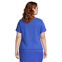 Plus Short-Sleeve Side-Ruched Top