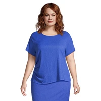 Plus Short-Sleeve Side-Ruched Top