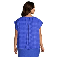 Plus Short-Sleeve Jacquard Top