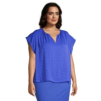 Plus Short-Sleeve Jacquard Top