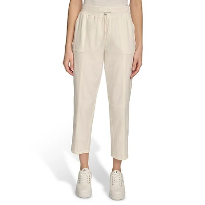 Cropped Pull-On Pants