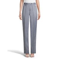 Linen-Blend Dress Pants