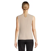 Pleated-Neckline Tank Top