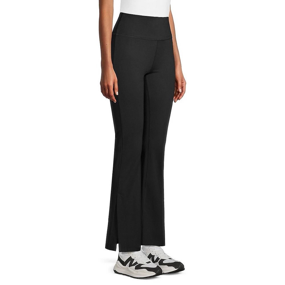 High-Waisted Side-Slit Flare Pull-On Pants