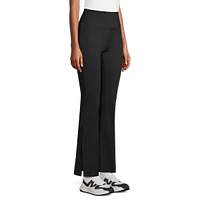 High-Waisted Side-Slit Flare Pull-On Pants