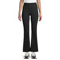 High-Waisted Side-Slit Flare Pull-On Pants