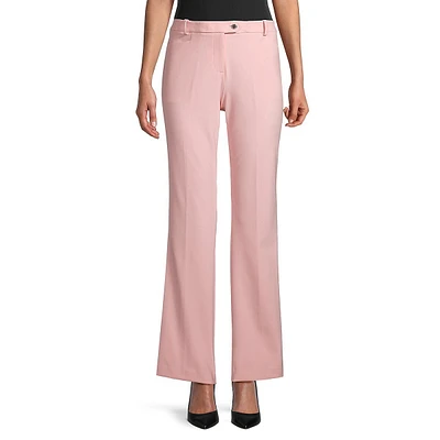 Straight-Leg Solid Trousers