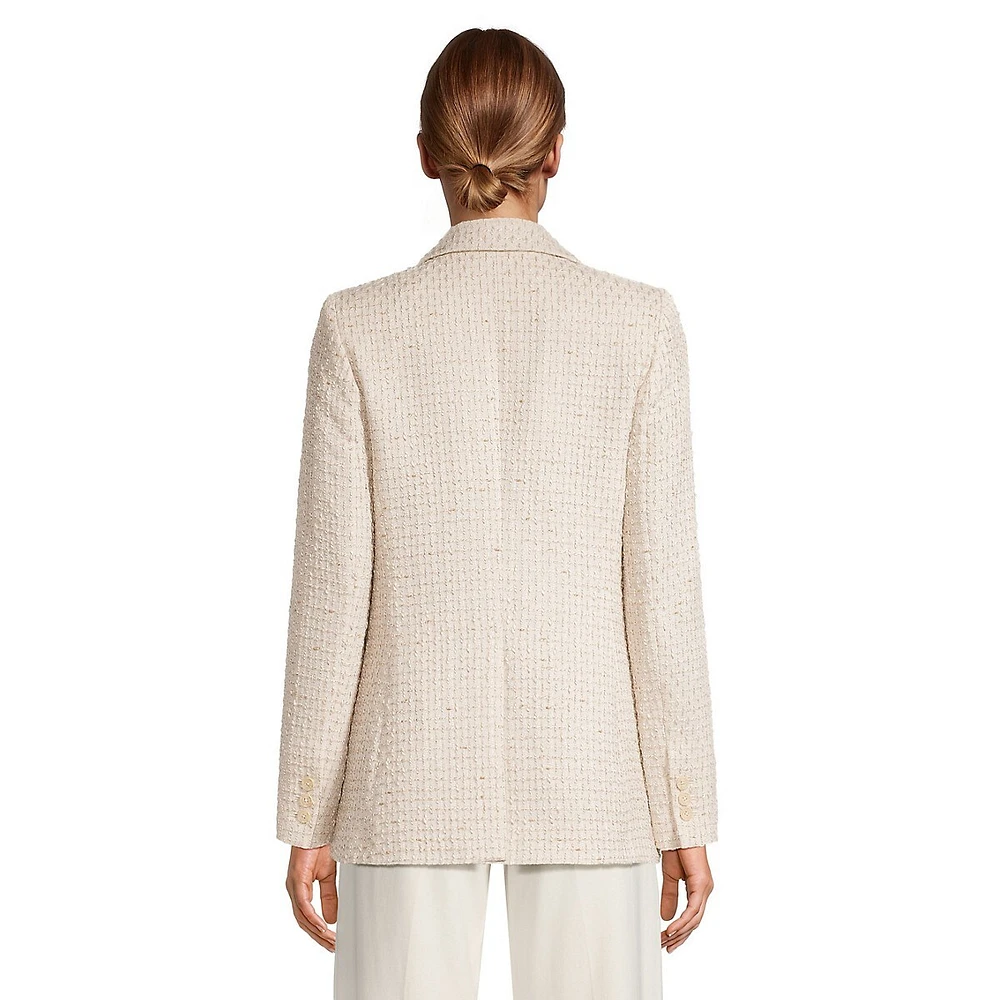 Textured Patch-Pocket Blazer