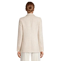 Textured Patch-Pocket Blazer