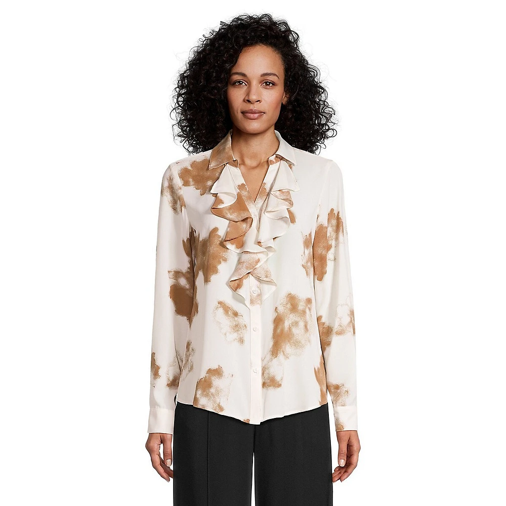 Ruffled Print Blouse