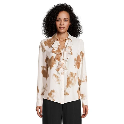 Ruffled Print Blouse