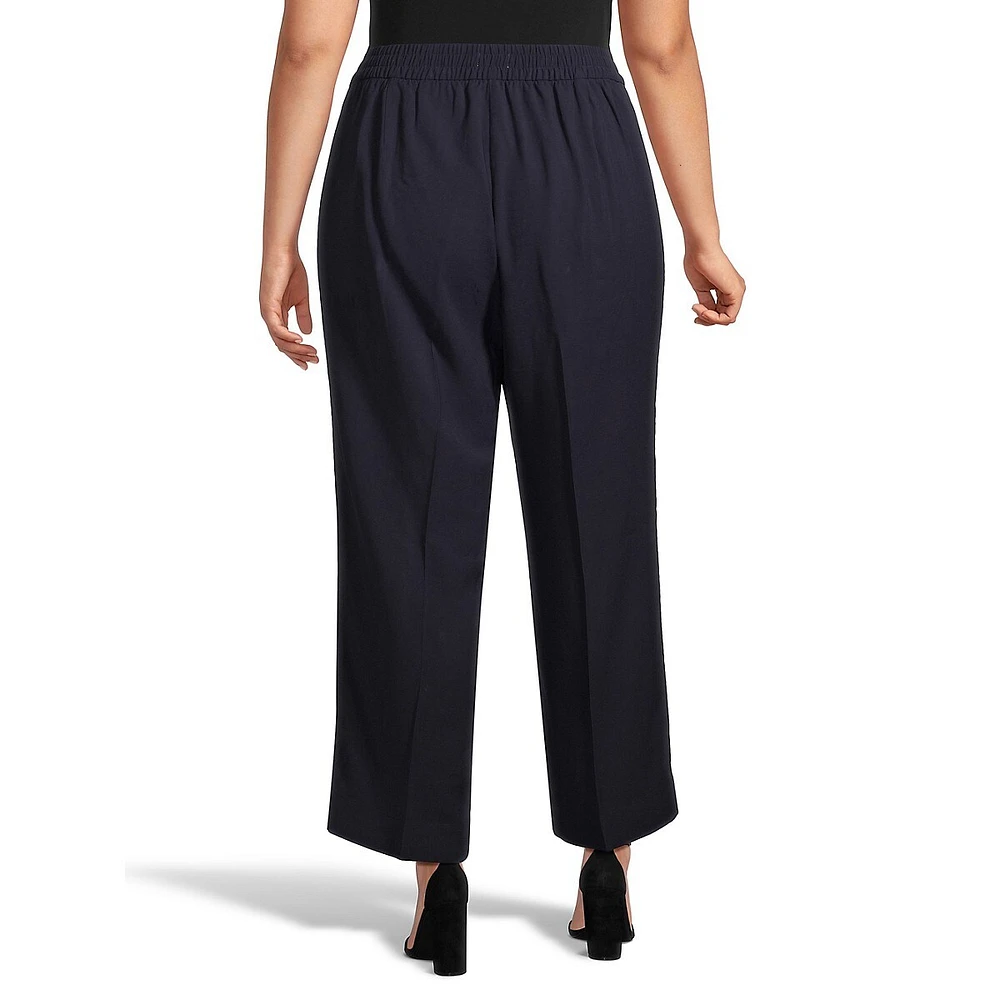 Plus Pleated & Cropped Dress Pants