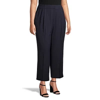 Plus Pleated & Cropped Dress Pants