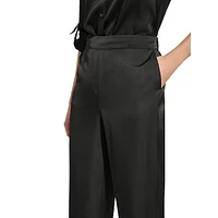 Wide-Leg Pull-On Pants
