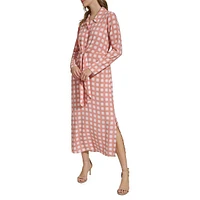 Robe chemise mi-longue à grille Shadow