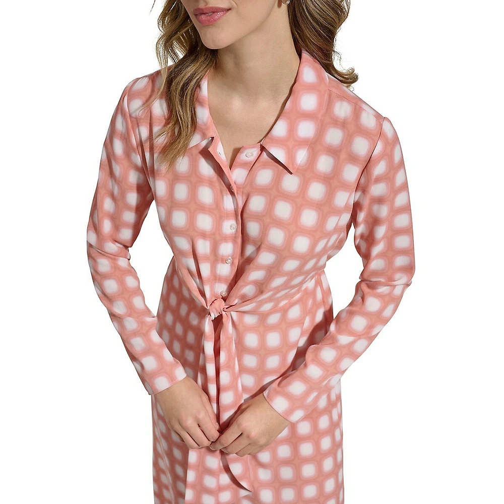 Robe chemise mi-longue à grille Shadow