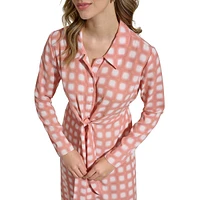 Robe chemise mi-longue à grille Shadow