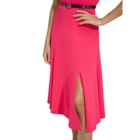 Belted Midi Fit-&-Flare Dress