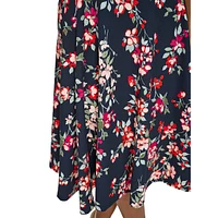 Floral Scuba Crepe Fit-&-Flare Midi Dress