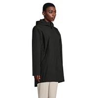 Hooded Drop-Tail Rain Jacket