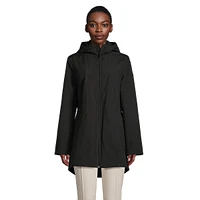 Hooded Drop-Tail Rain Jacket