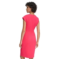 Asymmetrical-Knot Sheath Dress