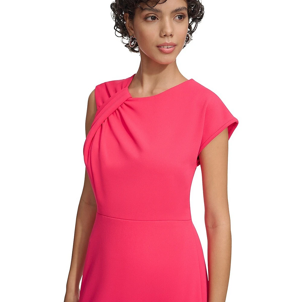 Asymmetrical-Knot Sheath Dress