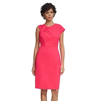 Asymmetrical-Knot Sheath Dress