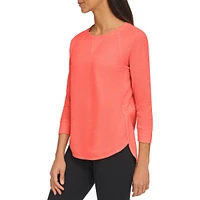 Mini Waffle Three-Quarter-Sleeve T-Shirt